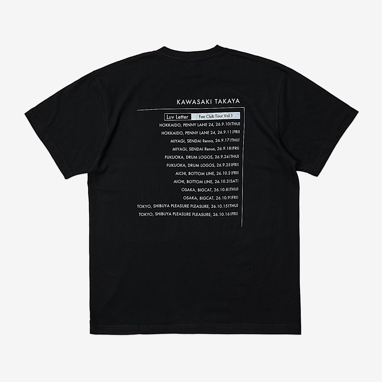 先行販売】FAN CLUB TOUR 「Luv Letter vol.1」Tシャツ – 川崎鷹也公式